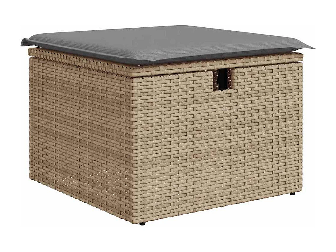 Set Divano da Giardino 4 pz con Cuscini Beige in Polyrattan