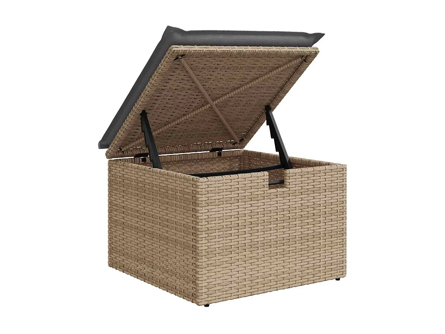 Set Divano da Giardino 4 pz con Cuscini Beige in Polyrattan