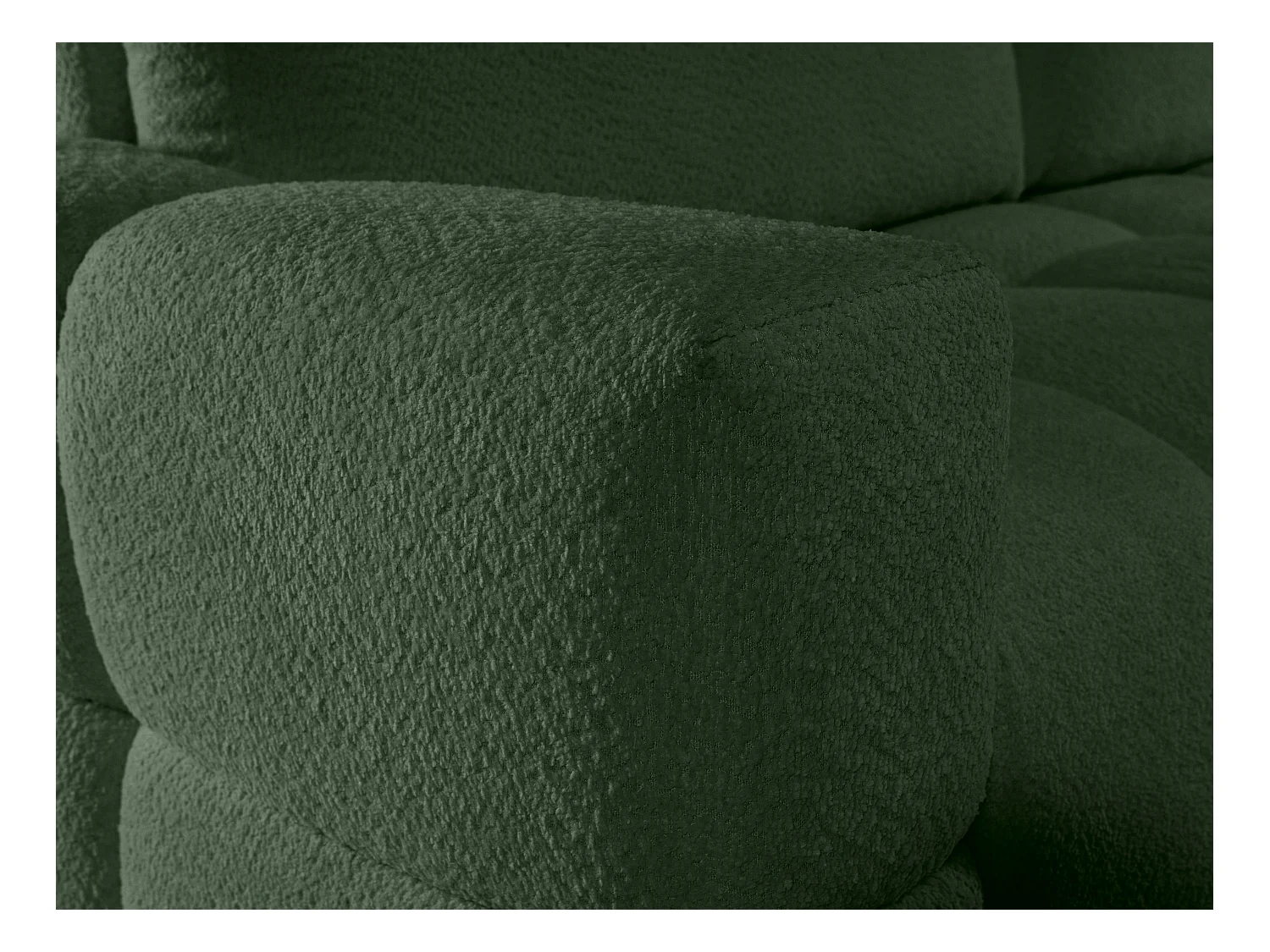 Canapé 3 places convertible en tissu bouclette vert ISSORO II