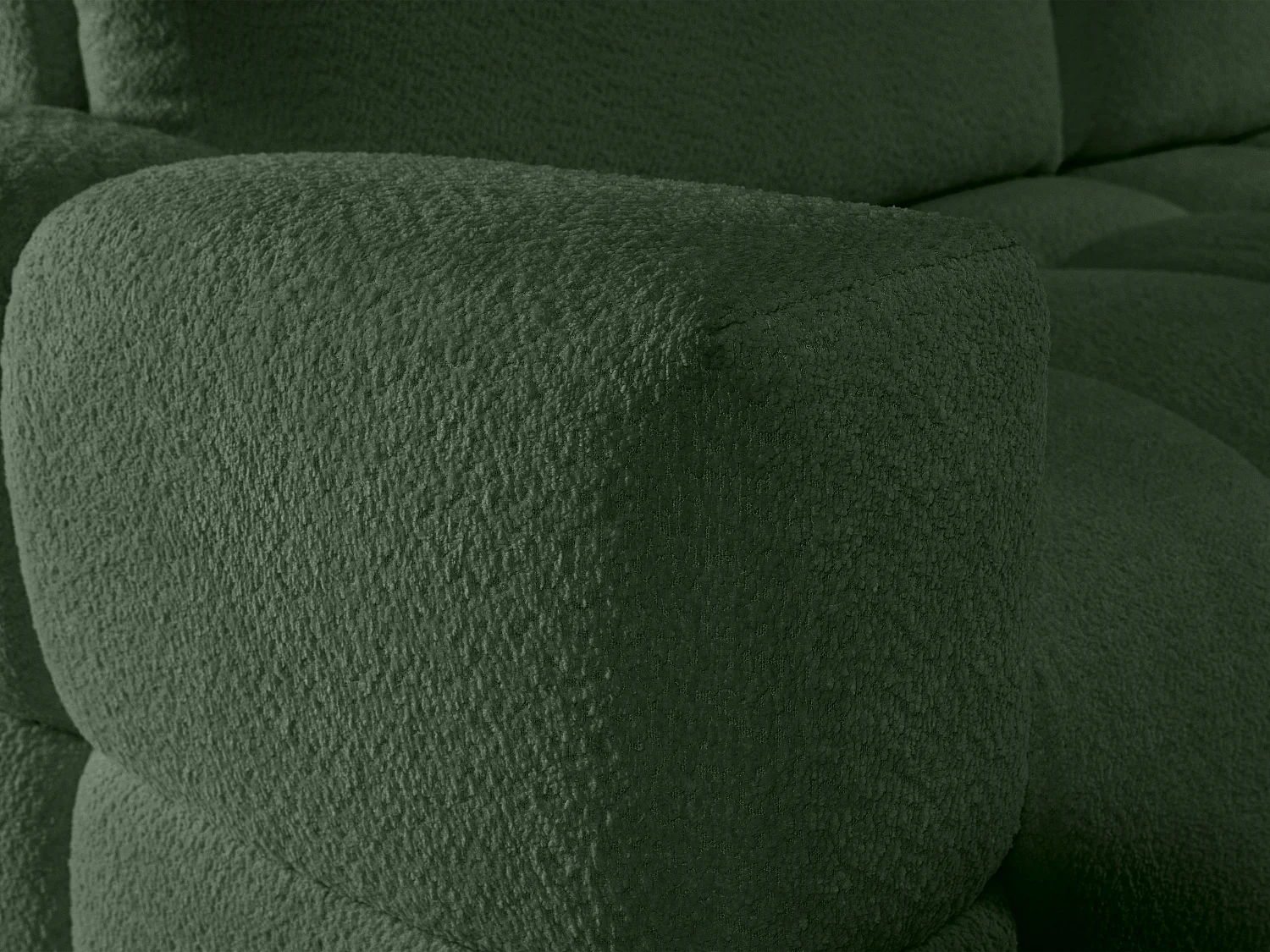 Canapé 3 places convertible en tissu bouclette vert ISSORO II