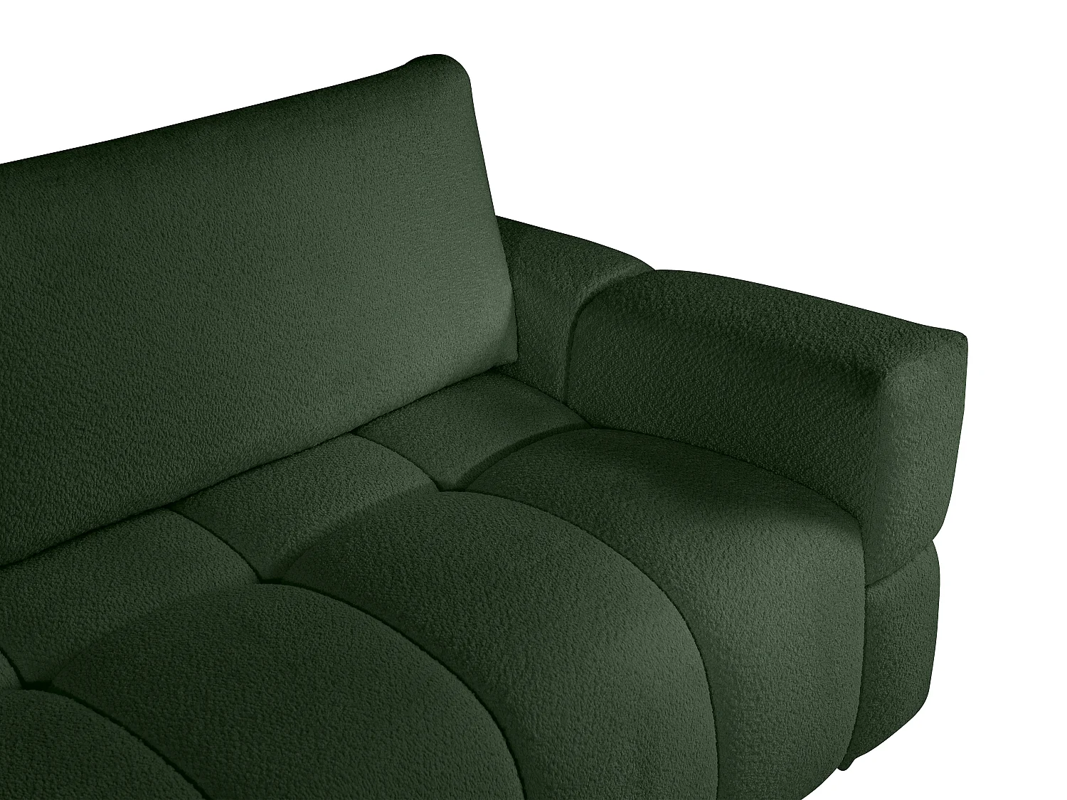 Canapé 3 places convertible en tissu bouclette vert ISSORO II