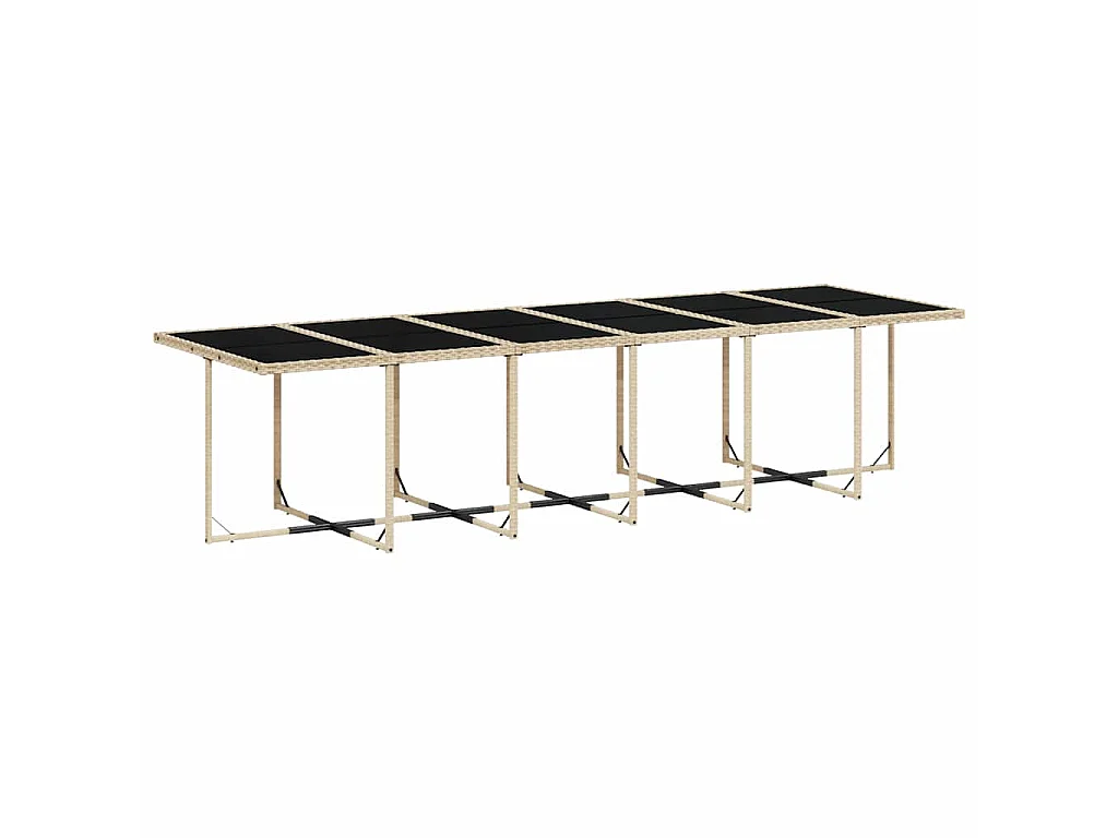 Ensemble à manger de jardin et coussins 13 pcs beige