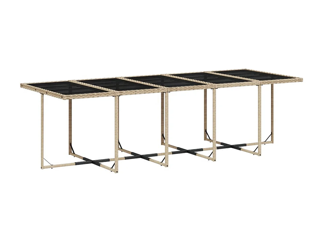 11-tlg. Garten-Essgruppe mit Kissen Beige Poly Rattan