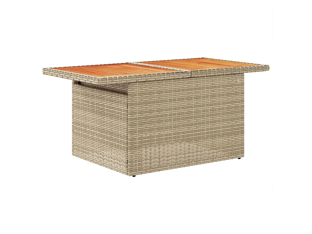 9-tlg. Garten-Sofagarnitur mit Kissen Beige Poly Rattan