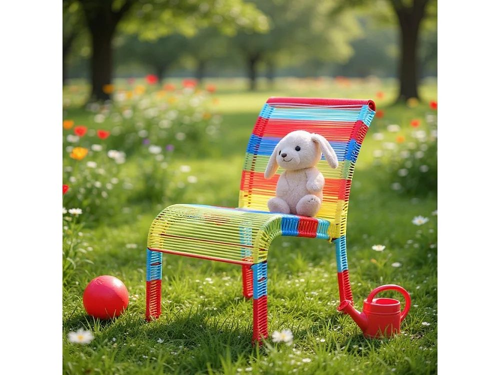 Chaise enfant en polyrésine multicolore