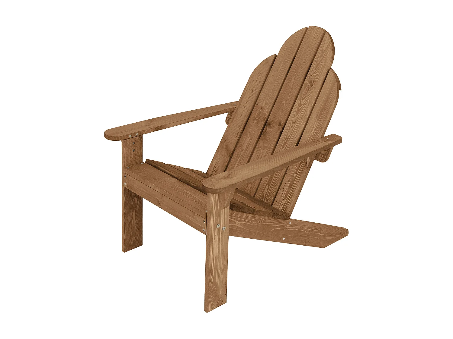 Sedia da giardino Adirondack poltroncina legno massiccio marrone con schienale