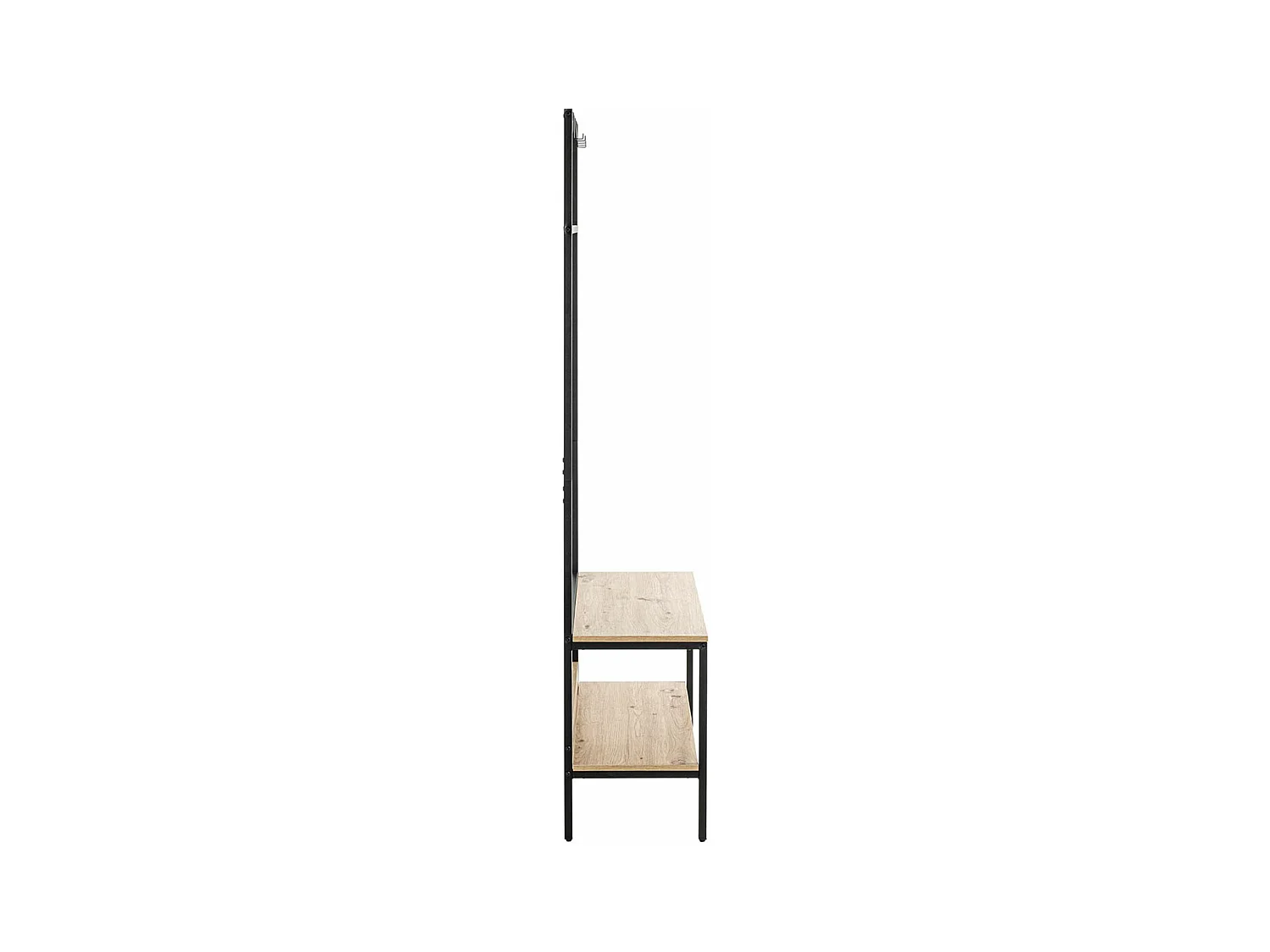 Portemanteau en bois coloris chêne et métal coloris noir -longueur 80 x profondeur 35 x hauteur 180  cm