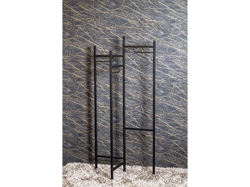 Portemanteau en métal coloris noir  - longueur 70 x profondeur 36 x hauteur 170 cm