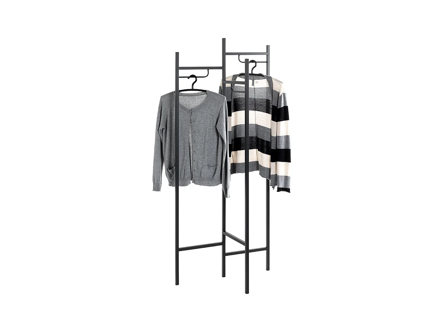 Portemanteau en métal coloris noir  - longueur 70 x profondeur 36 x hauteur 170 cm