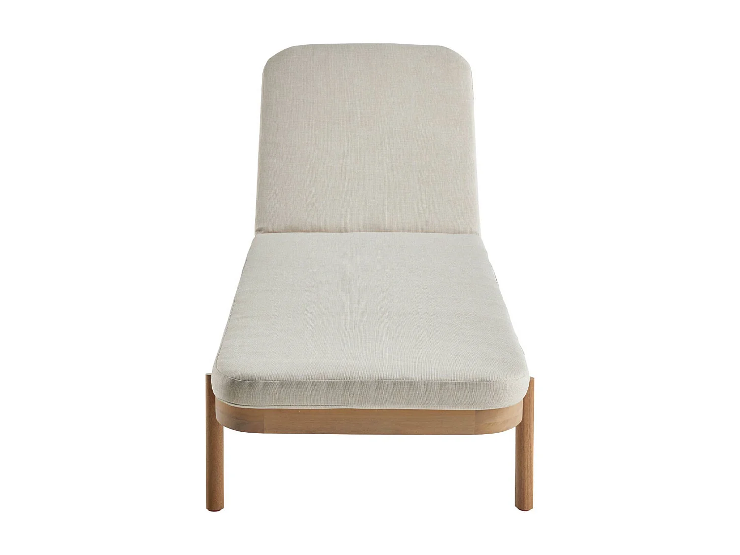 Lot de 2 bains de soleil PUNTA CANA en bois d'acacia. inclinable. déhoussable. coussin beige en polyester