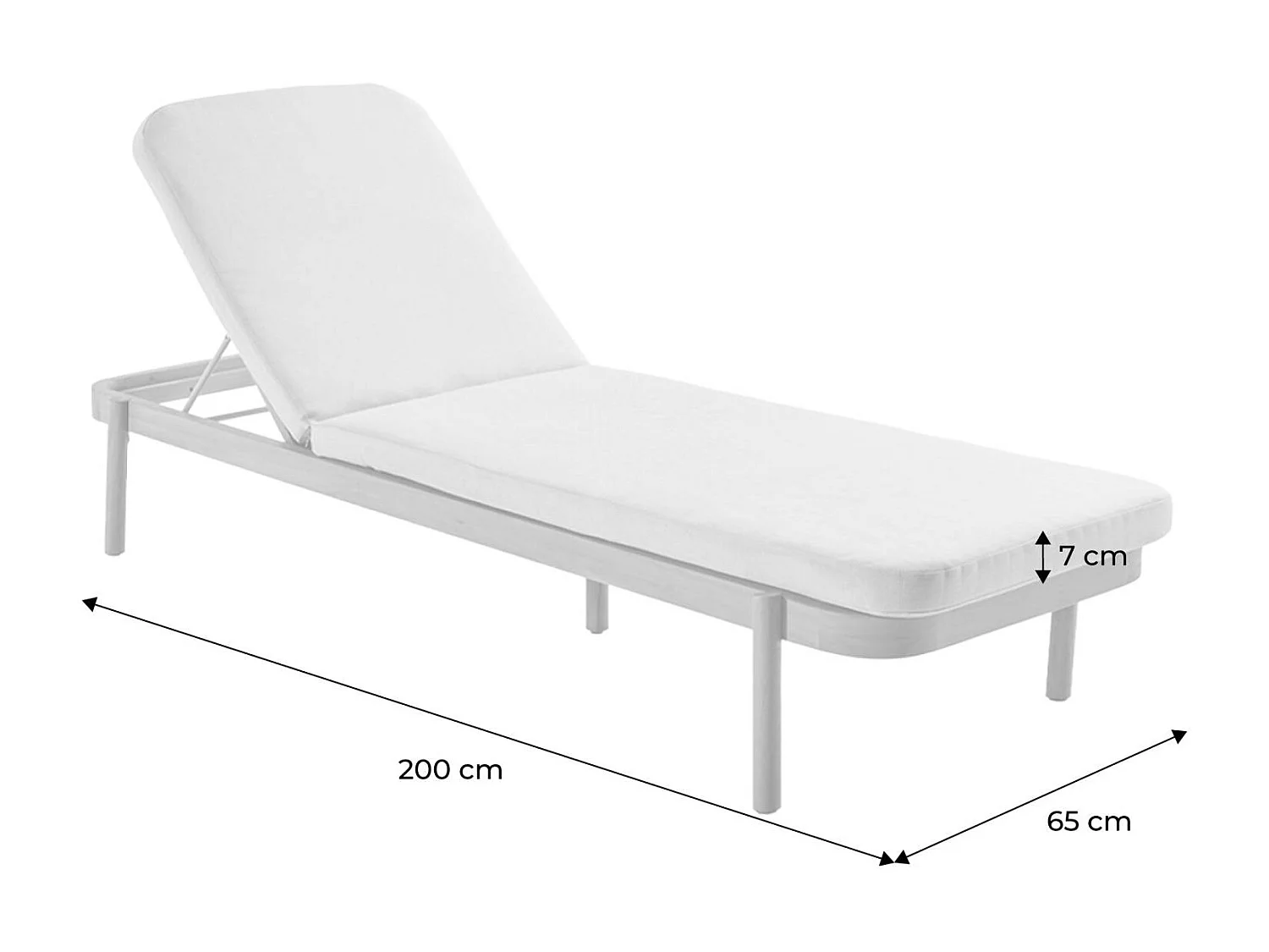 Lot de 2 bains de soleil PUNTA CANA en bois d'acacia. inclinable. déhoussable. coussin beige en polyester