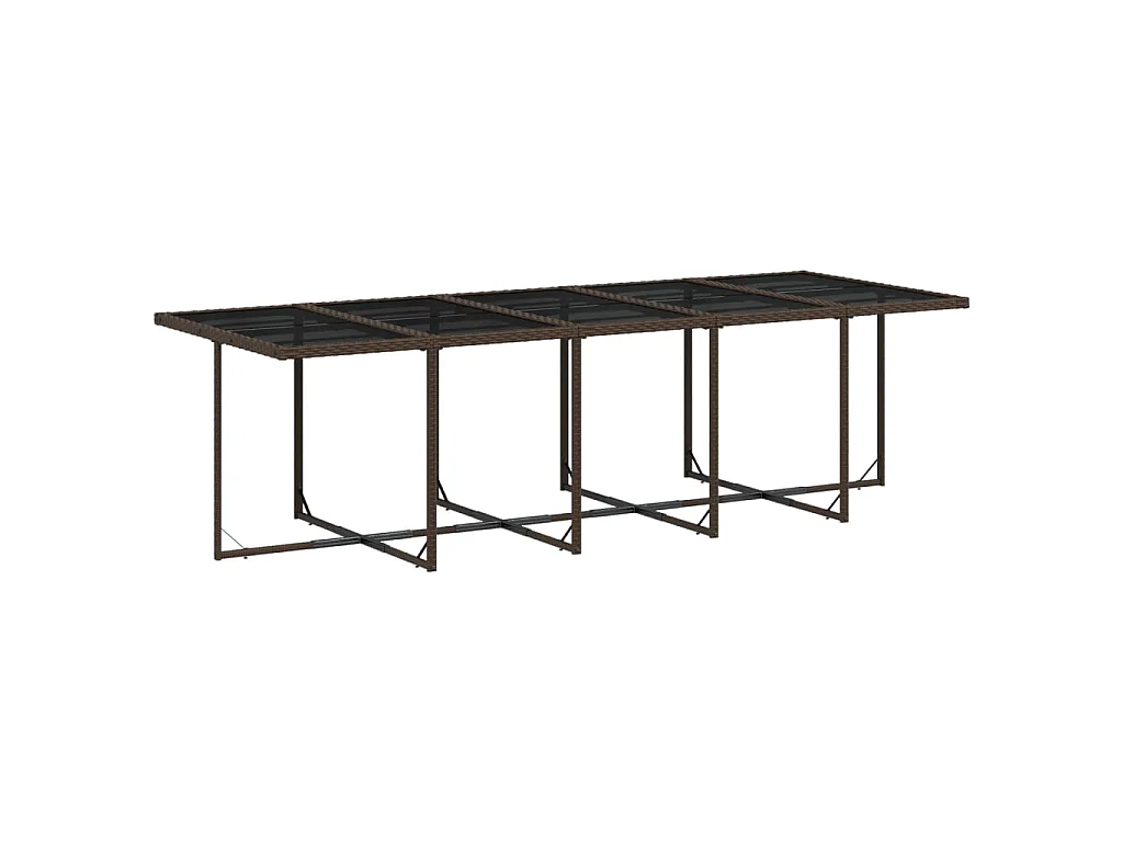 11 pcs conjunto jantar p/ jardim c/ almofadões vime PE castanho