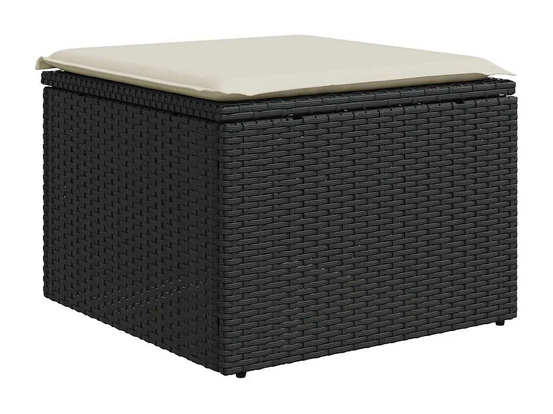 8-tlg. Garten-Sofagarnitur mit Kissen Schwarz Poly Rattan
