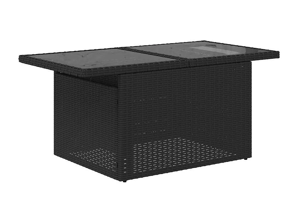 Set Divani da Giardino con Cuscini 7pz Nero Polyrattan