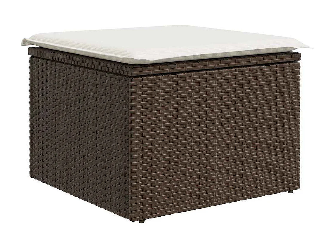 8-tlg. Garten-Sofagarnitur mit Kissen Braun Poly Rattan