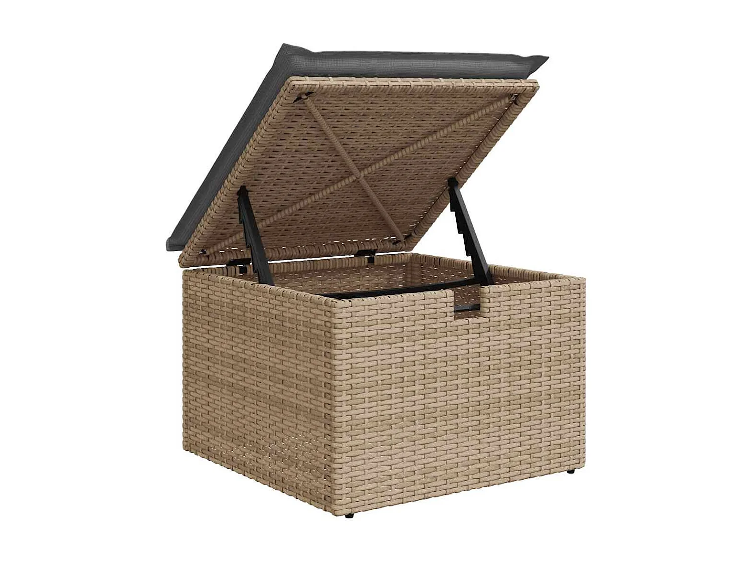 Set Divano da Giardino 5 pz con Cuscini Beige in Polyrattan
