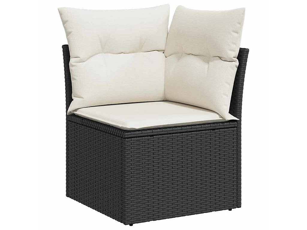 Set Divani da Giardino con Cuscini 8 pz Nero in Polyrattan