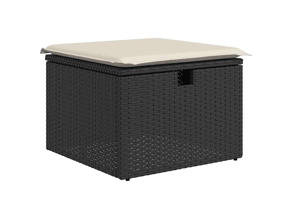 Set Divani da Giardino con Cuscini 8 pz Nero in Polyrattan