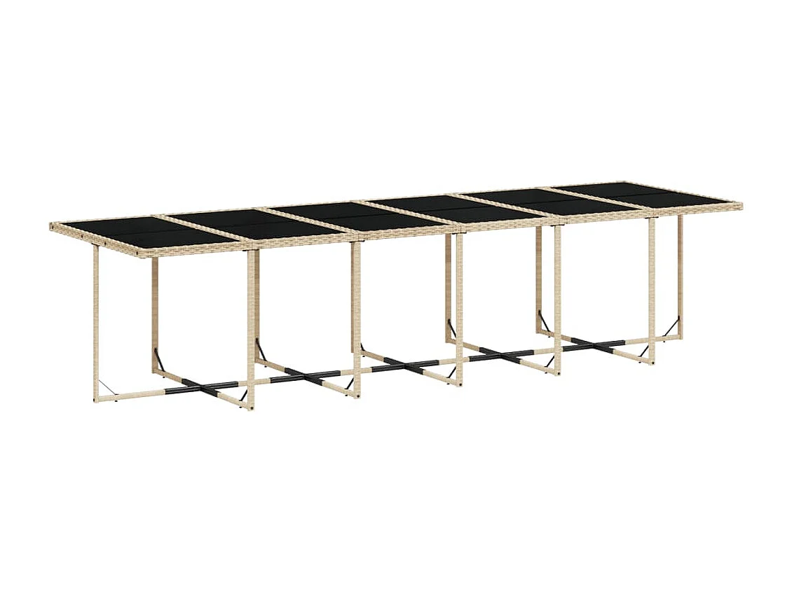 17-tlg. Garten-Essgruppe mit Kissen Beige Poly Rattan