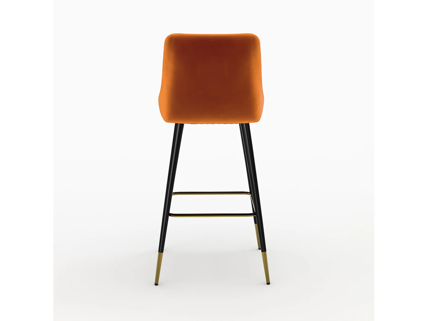 Pack 4 chaises de bar en velours orange et jaune 78 cm - Aristote