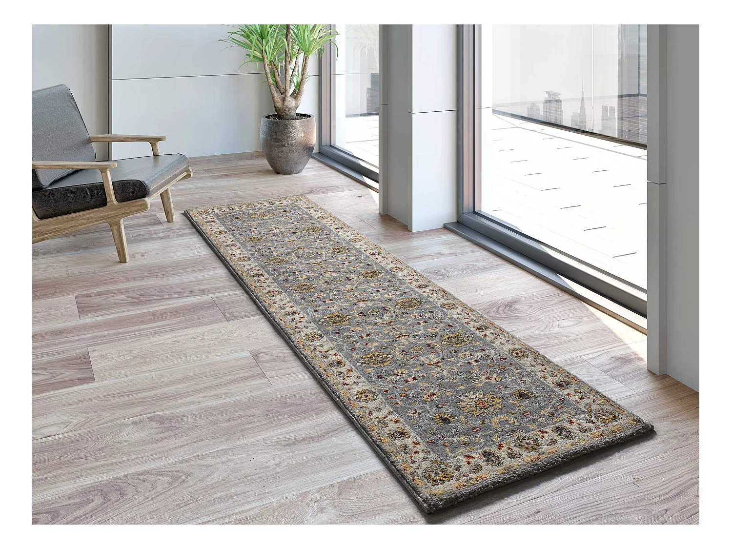 Kurzflorteppiche - klassisch - silber - 67x250 cm - CLASSIC