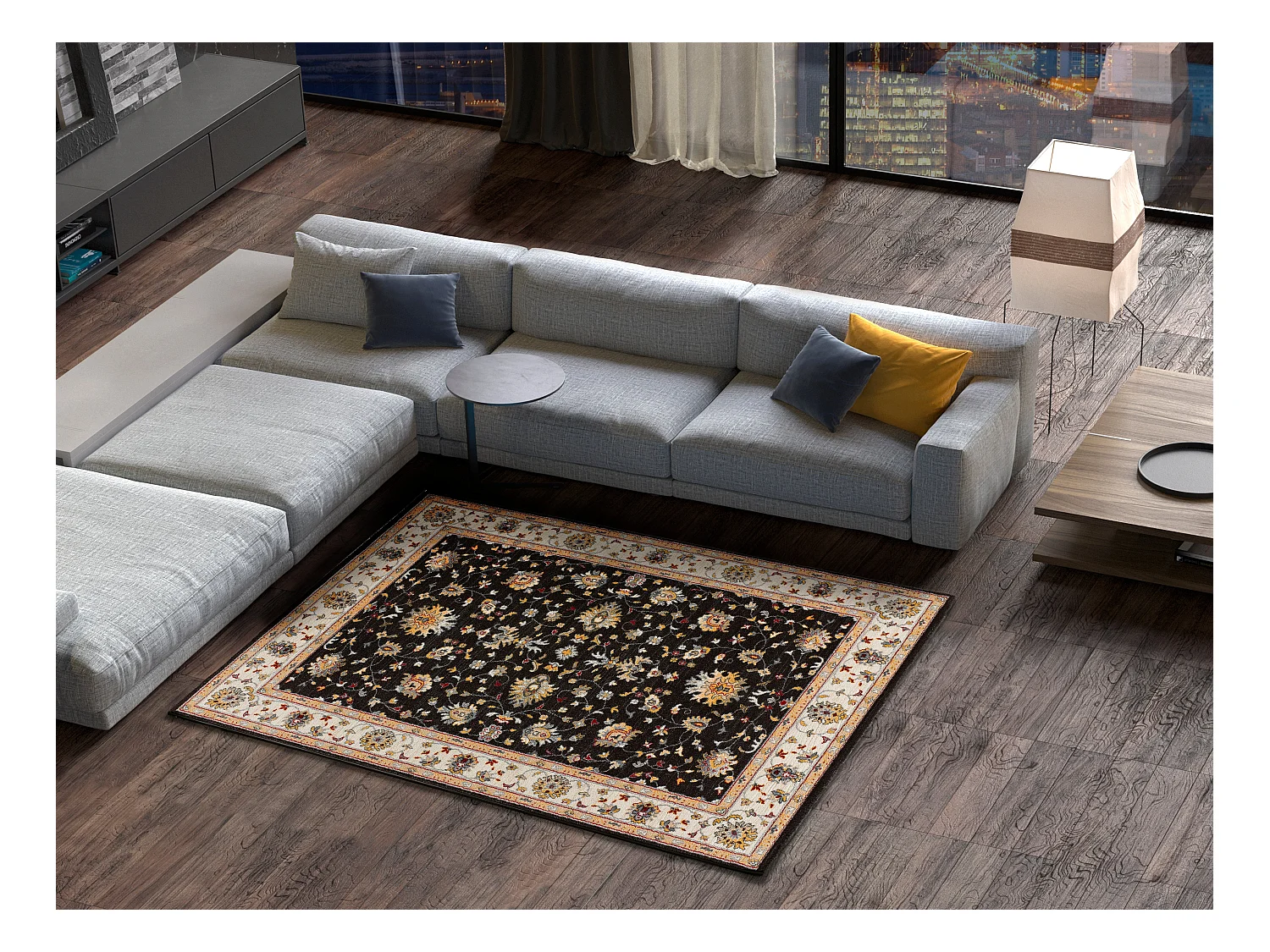 Kurzflorteppiche - klassisch - anthrazit - 200x290 cm - CLASSIC