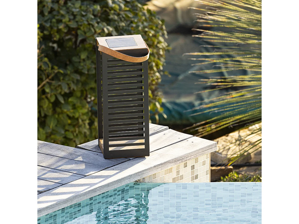 Lanterne solaire FERIAN Noir Metal H50cm