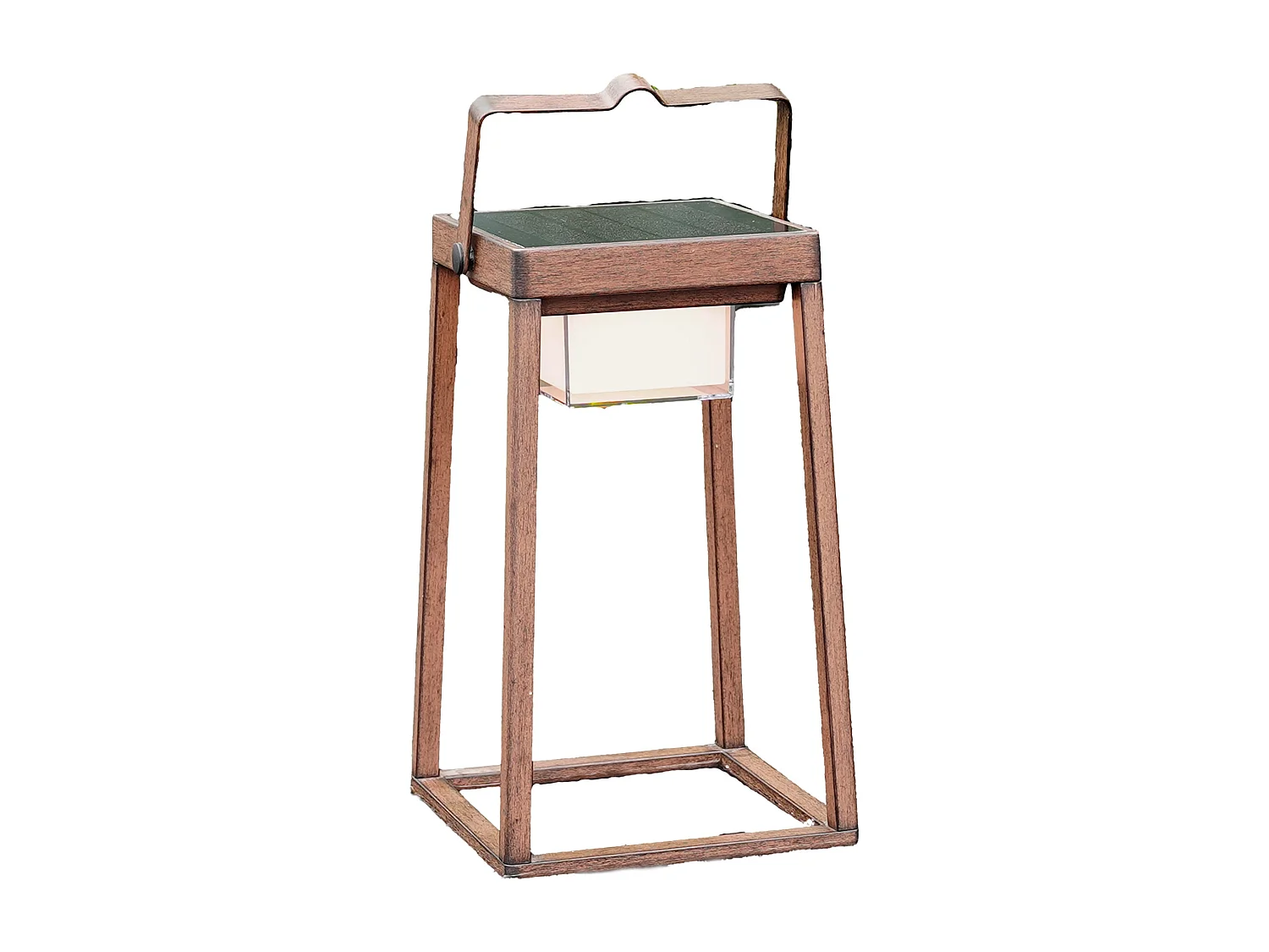Lanterne solaire effet bois VERONA H30cm