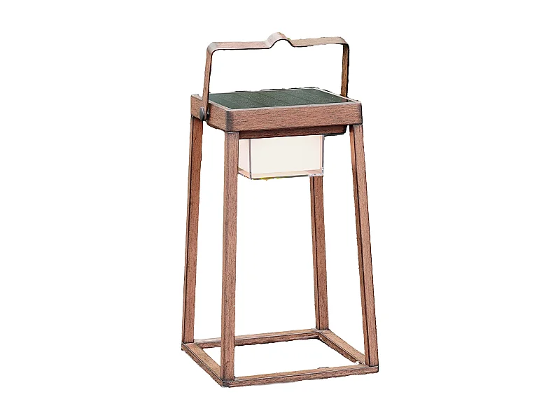 Lanterne design sans fil LED VERONA Marron Aluminium H30cm