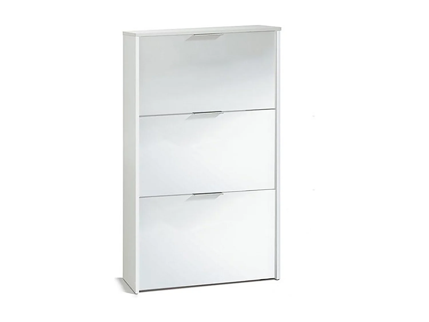 Mueble Zapatero de 3 Puertas con Gran Capacidad con Acabado en Color Blanco Brillo - Dim: 60 cm (Ancho) x 113 cm (Alto) x 22 cm (Fondo)