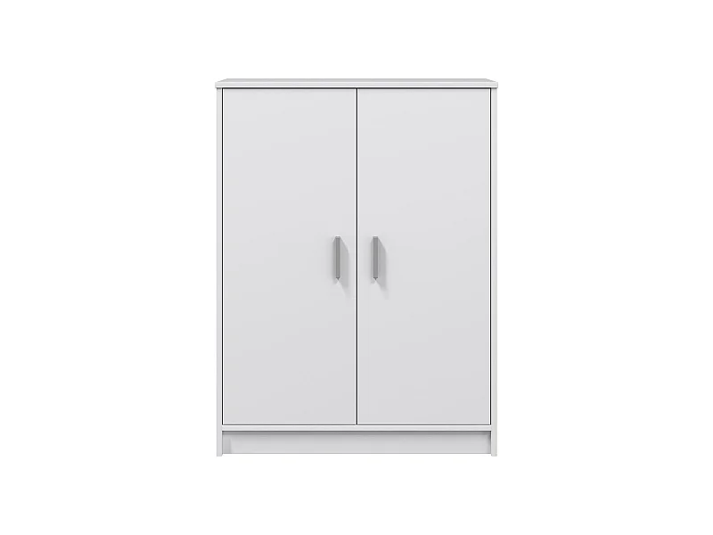 Armario Zapatero Dos Puertas con Acabado en Blanco - Dim: 75 cm (Ancho) x 101 cm (Alto) x 36 cm (Fondo)
