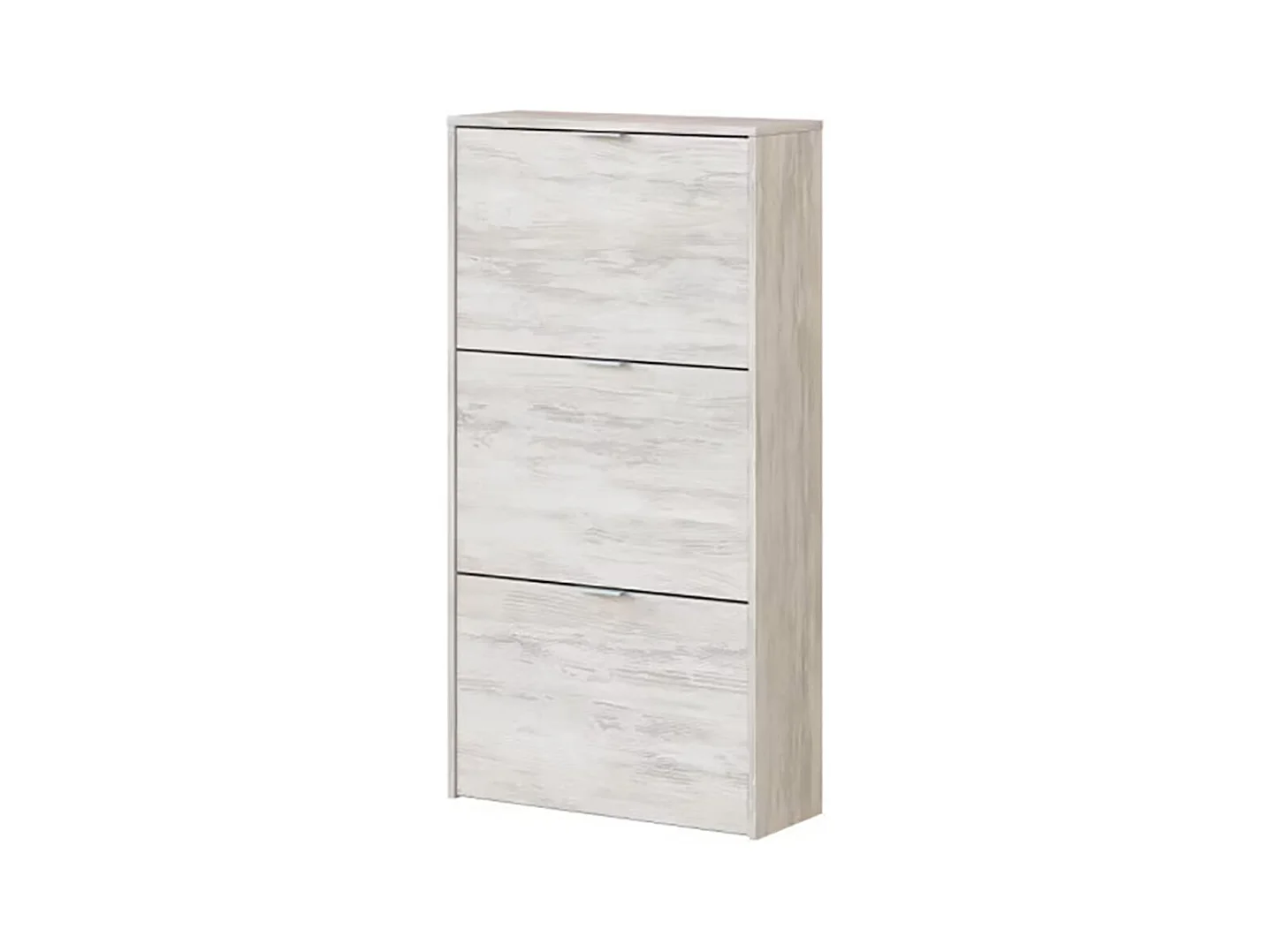 Mueble Zapatero 3 Puertas con Gran Capacidad con Acabado en Color Roble Gris Blanqueado - Dim: 60 cm (Ancho) x 113 cm (Alto) x 22 cm (Fondo)