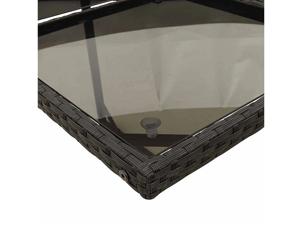 Ensemble à manger de jardin coussins 7pcs Noir Résine tressée