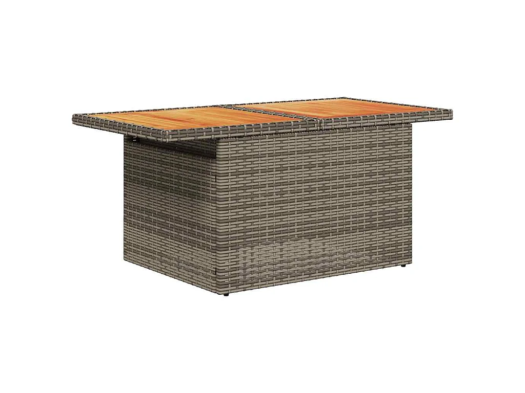 Set Divano da Giardino 9pz con Cuscini Grigio Polyrattan Acacia