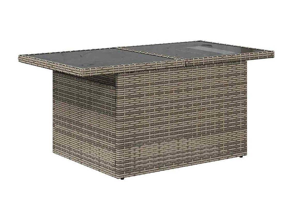 Salon de jardin 6 pcs avec coussins gris résine tressée
