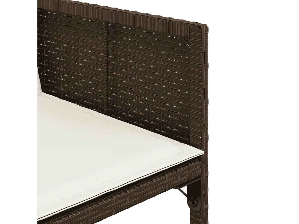 Ensemble à manger de jardin 5 pcs et coussins marron poly rotin