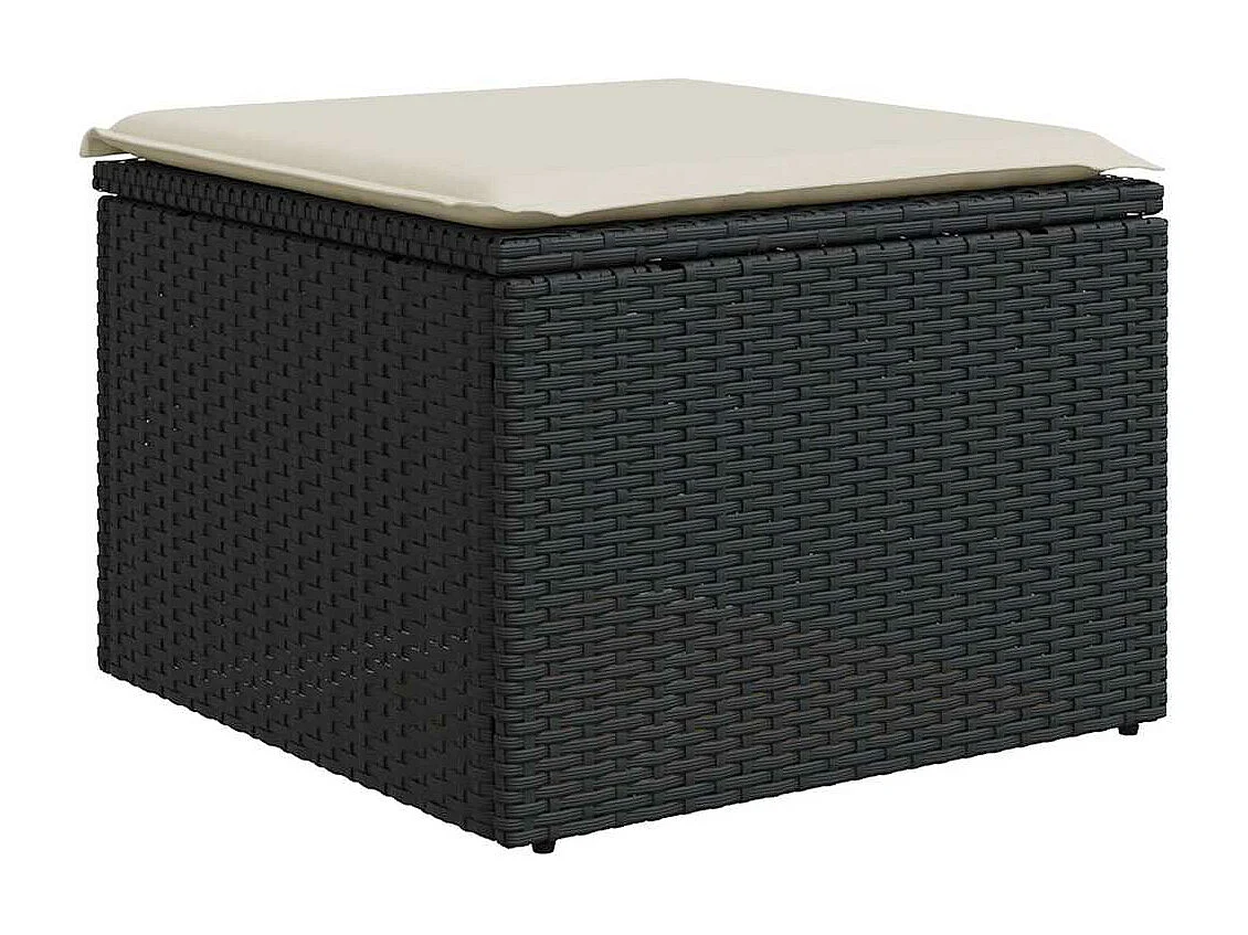 6-tlg. Garten-Sofagarnitur mit Kissen Schwarz Poly Rattan