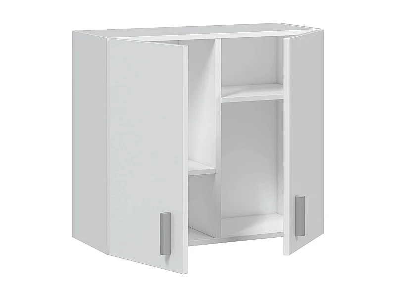 Armario Multiusos Suspendido con 2 Puertas y Estantes en Blanco Mate - Dim: 59 x 60 x 26,5 cm