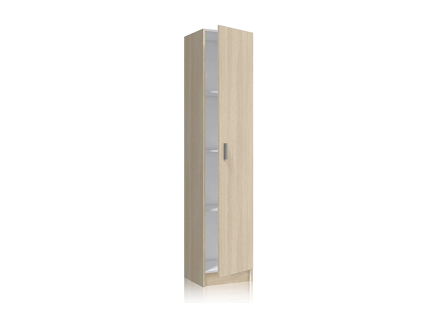 Armario Columna Multiusos con 1 Puerta y 4 Estantes con Acabado en Color Roble - Dim: 37 cm (Ancho) x 182 cm (Alto) x 37 cm (Fondo)
