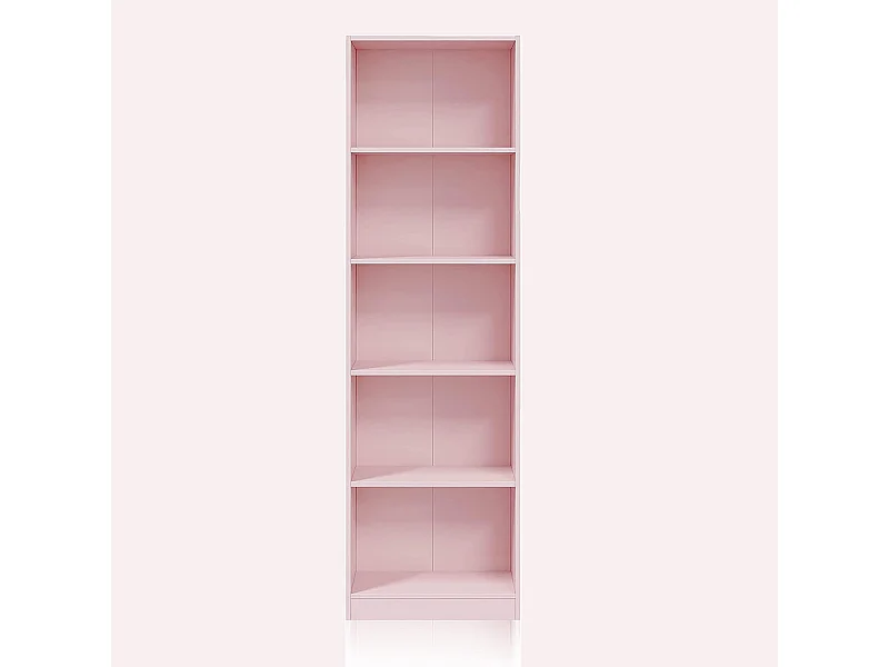 Librería Biblioteca con 5 Estantes Color Rosado - Dim : A 180 x L 52 x P 25 cm