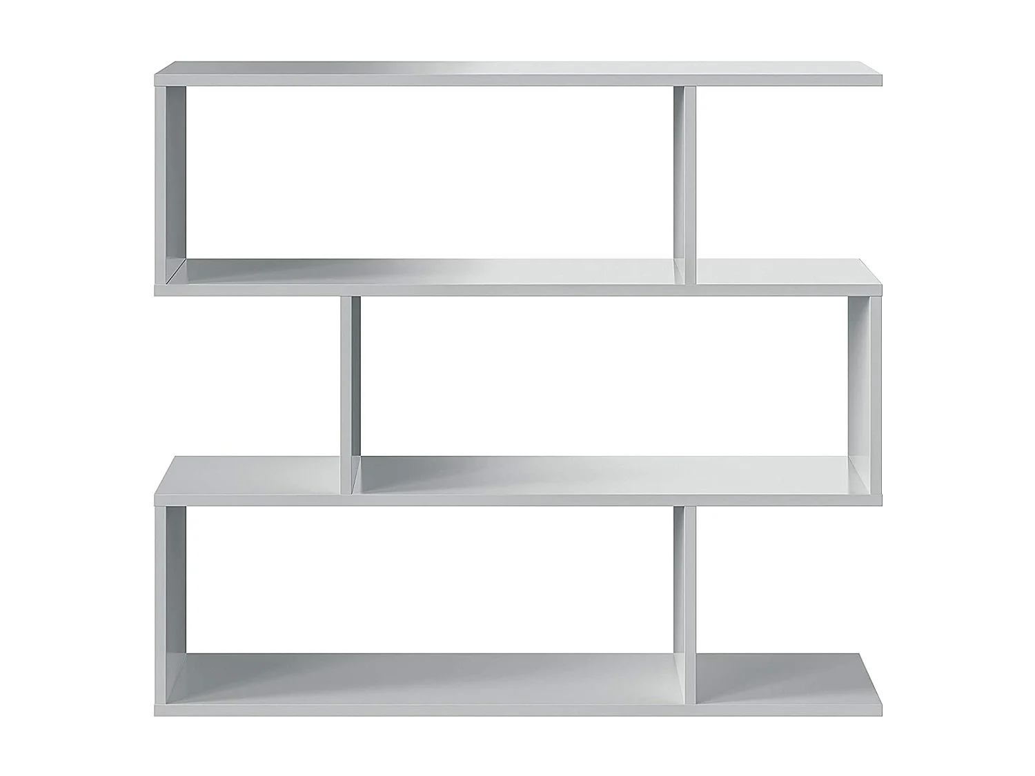 Estantería Librería Separador Ambientes en Melamina con Acabado en Color Blanco Brillo - Dim: 110 cm (Ancho) x 97 cm (Alto) x 25 cm (Fondo)