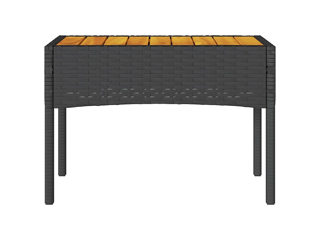 Banc de jardin 2 places avec coussins/table noir résine tressée