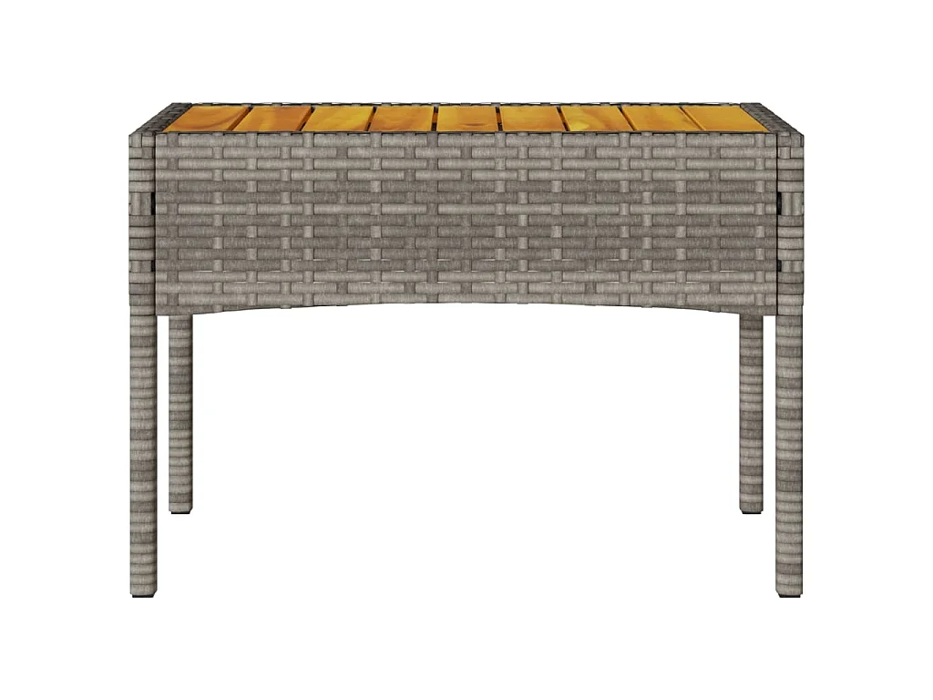 Gartenbank 2-Sitzer mit Kissen und Tisch Grau Poly Rattan