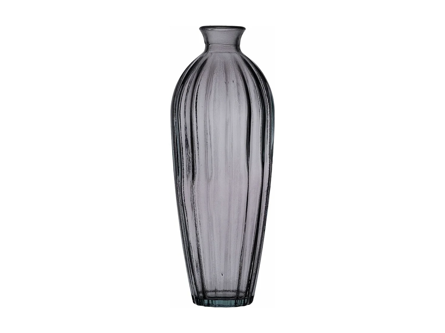 Jarrón Gris vidrio reciclado 12 x 12 x 29 cm