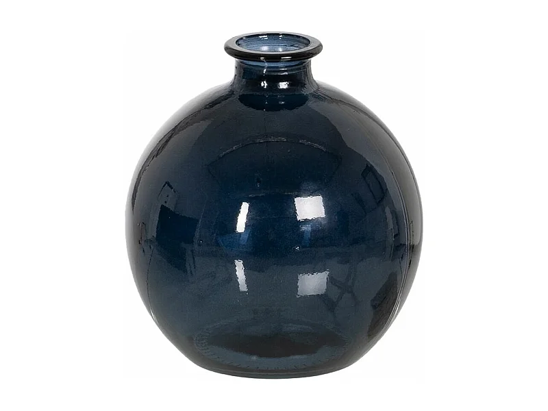 Jarrón Azul vidrio reciclado 16 x 16 x 18 cm