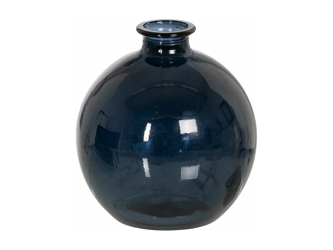 Jarrón Azul vidrio reciclado 16 x 16 x 18 cm