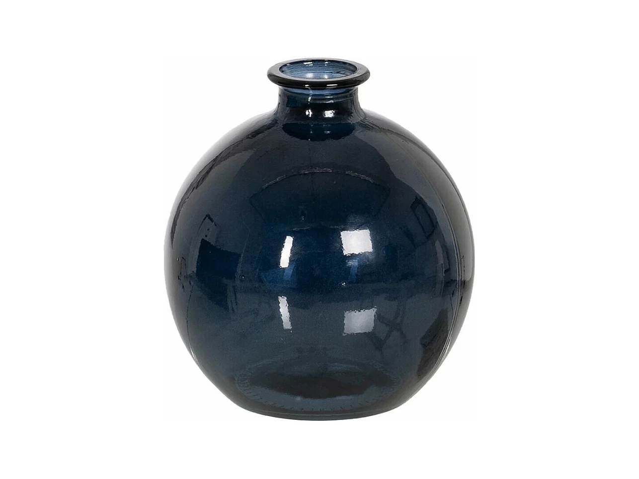 Vase Bleu verre recyclé 16 x 16 x 18 cm