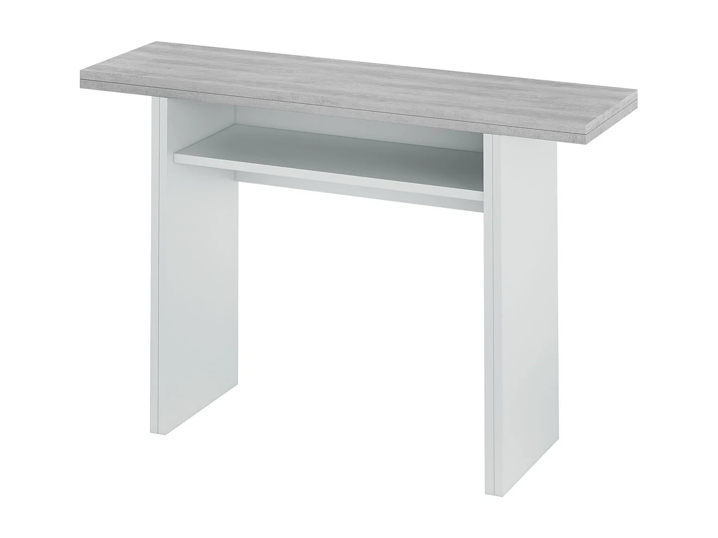 Mesa Plegable, Blanco ártico/Cemento - Dim : 75 x 120 x 35 cm