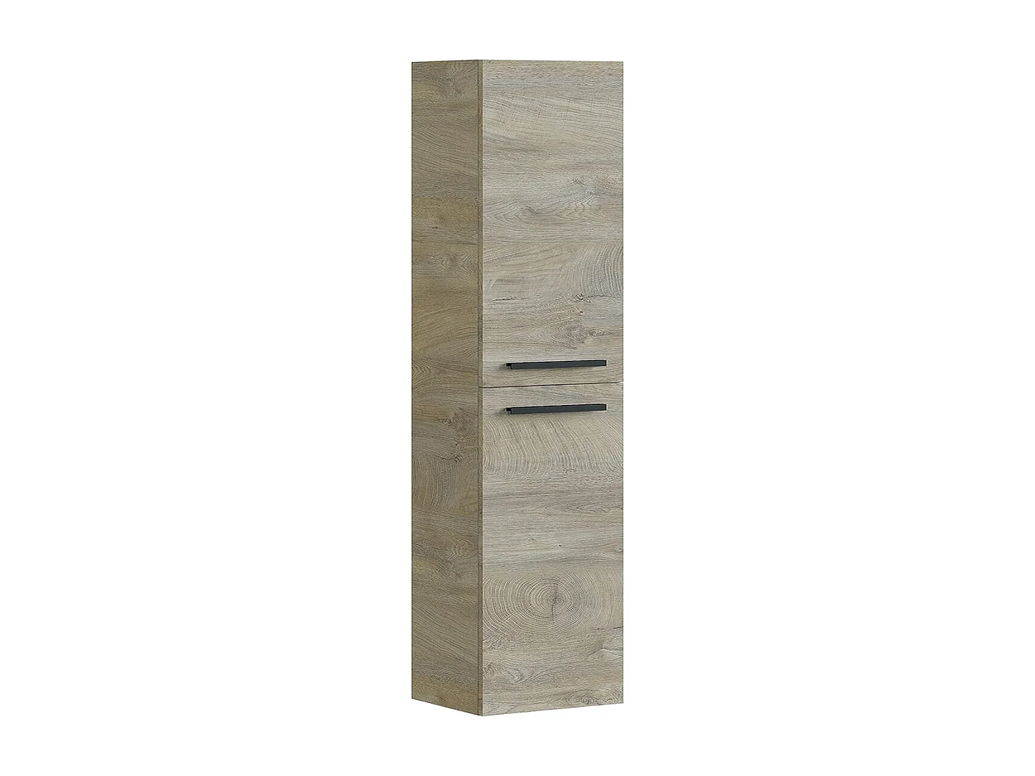 Columna de Baño Suspendida con 2 Puertas, acabada en Color Roble Alaska - Dim: 30 cm (Ancho) x 150 cm (Alto) x 25 cm (Fondo)