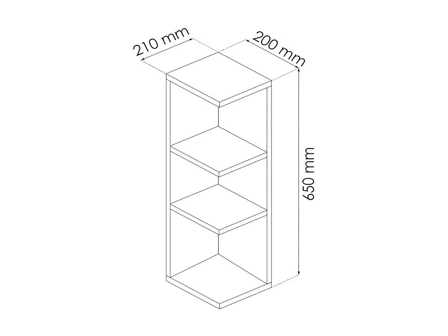 Estantes de Esquina para Baño con acabado en Blanco Brillo - Dim: 20 cm (Ancho) x 65 cm (Alto) x 19,5 cm (Fondo)